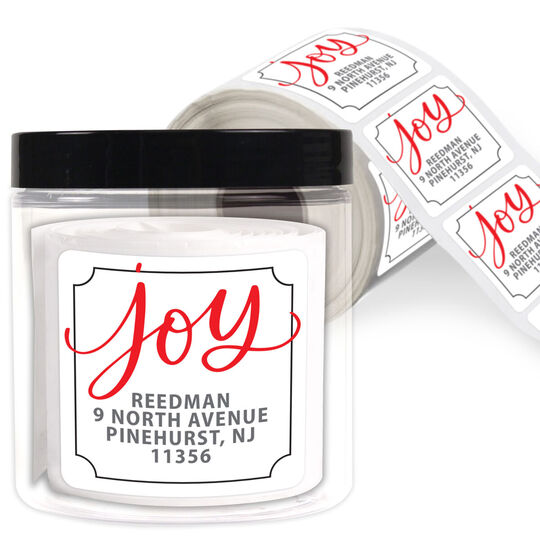 Joy Square Address Labels in a Jar
